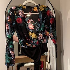 Floral Low-Cut Bodysuit